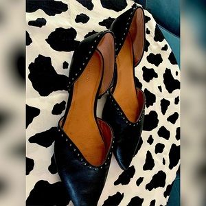 Halogen Black Leather Flats